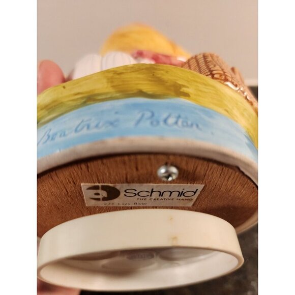 Vtg Beatrice Potter Mr Jeremy Fisher Revolving Music Box Lazy River Fishing - Picture 5 of 12